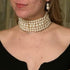Aukmla Layered Pearl Choker Necklace Earrings Set Silver Short 1920s Chunky Necklaces Chain Wedding Jewelry Sets for Women...