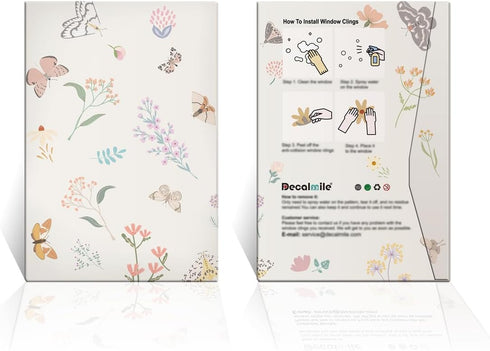 decalmile Spring Summer Hanging Green Vine Double Sided Window Clings Birds Tree Leaves Window Decals Anti-Collision Glass Window Doors Window Sti...