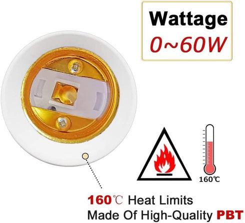360 Degrees Adjustable E26 Socket Adapter with Independent Switch Control Light Bulb Socket, E26 Standard LED Bulbs 360 Degrees Adjustable 180 Deg...