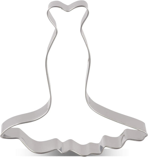 LILIAO Wedding Dress Cookie Cutter for Wedding/Engagement - 4 x 4.3 inches - Stainless Steel...
