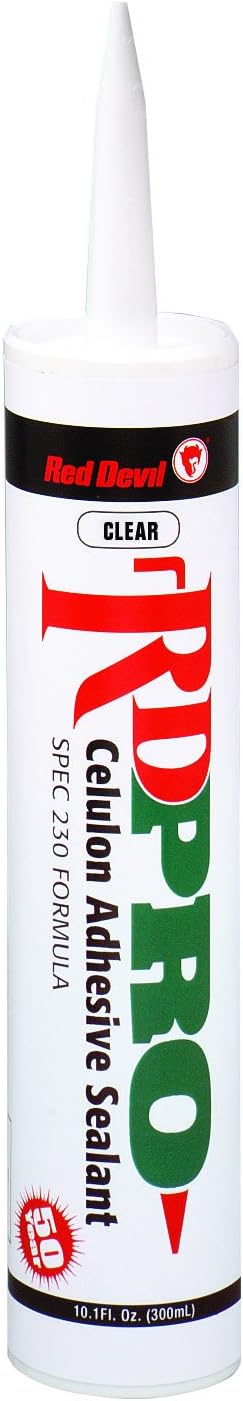 Red Devil 09270I RD Pro Celulon Adhesive Sealant, Clear, 10.1 oz, 1 Pack...