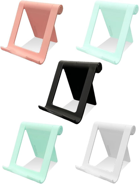 5 Pieces Cell Phone Stand Foldable Phone Holder Multi-Angle Universal Mobile Phone Stand Portable Smartphone Dock Compatible with Most Cell Phone ...