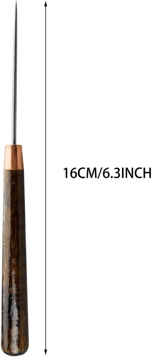 Awl Tool, 2 PCS Wooden Handle Scratch Awl for Leather Hole Punch Awl Maker Tool,Sewing Awl Leather Craft Repair Tools...