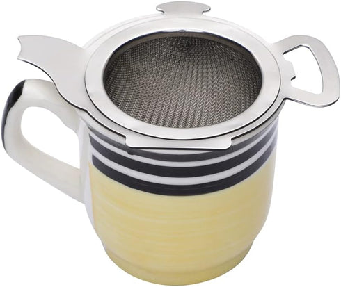 HealthAndYoga™ Stainless Steel Tea Strainer with a Utility Cup - Elegant Kettle design...