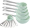 COOK WITH COLOR Measuring Cups Set and Measuring Spoon Set, Stainless Steel Handles, Nesting Kitchen Measuring Set, Liquid Measuring Cup Set, 12 P...