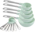 COOK WITH COLOR Measuring Cups Set and Measuring Spoon Set, Stainless Steel Handles, Nesting Kitchen Measuring Set, Liquid Measuring Cup Set, 12 P...