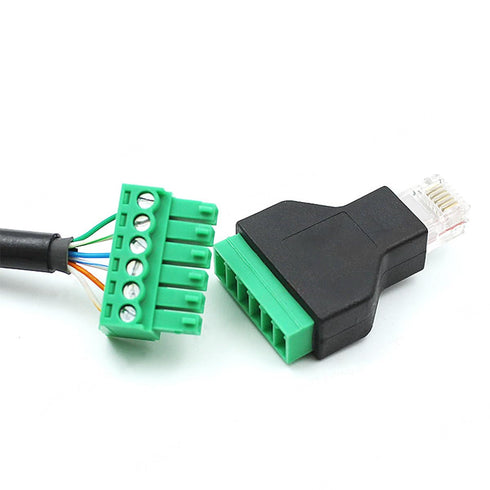 5Pcs RJ11 Male to 6 Pins Screw Terminal Block Adapter for Cat3 Telephone Handset Cords Extender, RJ12 6P6C Modular Connector...