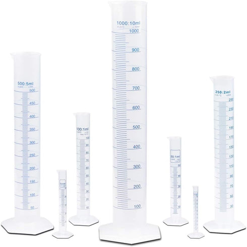 50ml Graduated Measuring Cylinder, PP Material, Autoclavable, Blue Printed Graduations, Karter Scientific 237K3 (Single)...