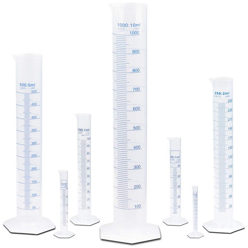 1000ml Plastic Graduated Cylinder, Printed and Molded Graduations, Single Metric Scale, Polypropylene, Karter Scientific 237O2 (Single)...
