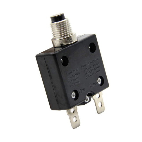 15A 125-250V AC 50V DC Push Button Circuit Breaker L1 Series Manual Reset Thermal Circuit Breaker 15A 5Pack...
