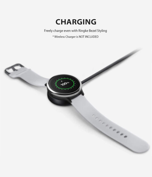 Ringke Bezel Styling Cover for Galaxy Watch Active 2 (40mm Only) Case Bezel Ring Adhesive Accessory - Glossy Silver (GW-A2-40-01)...