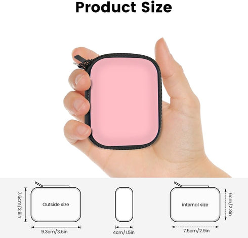 Earbud Case Holder, RISETECH Hard EVA Earphone Travel Case Headphone Small Zipper Pouch Compatible with Flash Drive, SD Cards, USB Charger Cable, ...