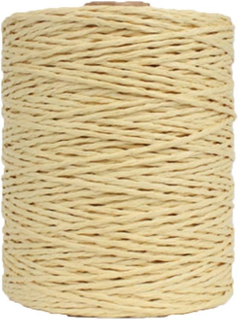 Natural Cotton Raffia Yarn for Buckwheat Summer Sun Hat, Beach Bag, Rayon Crochet, Straw Knitting Materials - 280 Meters/306 Yards...