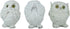 Ebros See Hear Speak No Evil Fat Baby White Owls Figurines Set of 3 Decor Wisdom of The Woods Nocturnal Snow Owl Bird Themed Chibi Owlets Collecti...