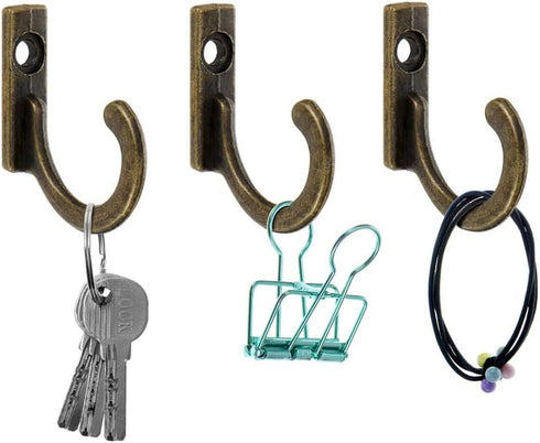 10 Pieces Zinc Alloy Antique Wall Mounted Delicate Small Hooks with Screws for Home Hanging Keys Hanging Towel Hanging Hat Coat Kitchen Supplies e...