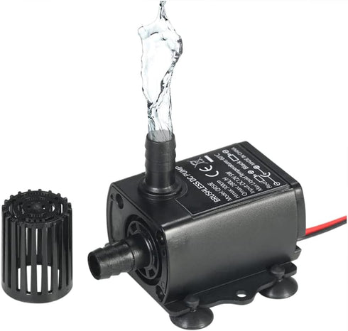 Decdeal Water Pump Aquarium, Submersible Water Pump, DC 12V 5W, Mini quiet Pump for Pond Aquarium Fish Tank, 280L/H, Lift 300cm...