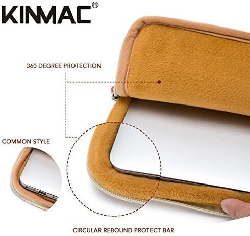 Kinmac 360 Degree Protective Grey Color Canvas Vertical Style Waterproof Laptop Sleeve with Pocket for 15.6 inch to 16 inch Laptop...