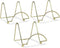 BANBERRY DESIGNS Brass Wire Easel Display Stand Plate Holders - Smooth Metal Footed - 4 Inch - Set of 3 Pcs - Ideal for Small Books, Pictures, Car...