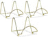 BANBERRY DESIGNS Brass Wire Easel Display Stand Plate Holders - Smooth Metal Footed - 4 Inch - Set of 3 Pcs - Ideal for Small Books, Pictures, Car...