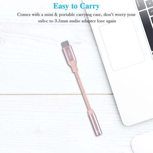 TITACUTE USB C to 3.5mm Jack Audio Adapter USB C Headphone Adapter Hi-res Aux Cord Stereo Earphones Dongle for iPad 10 Samsung S22 S23 Ultra S21 S...