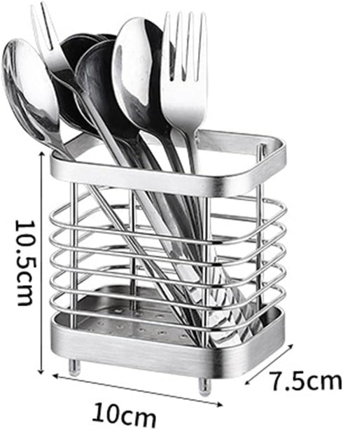 Kitchen Utensil Holder, Stainless Steel Sink Utensil Holder Countertop, Kitchen Utensil Drying Caddy, Cutlery Drainer for Kitchen Utensil, Rust-Pr...