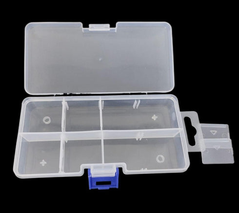 Clear Plastic Storage Box with Adjustable Dividers, Portable Transparent Beads Earring Jewelry Organizer Holder for Craft Nail Art Tackle Fishing ...