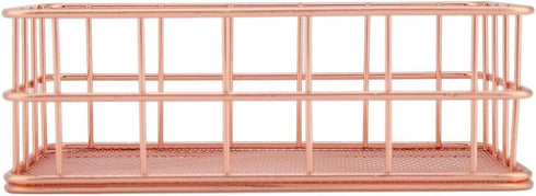 Iron Storage Basket Makeup Small Things Organizer Storage Holder Desktop Decor Iron Box Rose Gold 4 Size(C)...