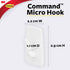 Command Micro Hooks, White, 3-Hooks, 4-Strips, Organize Damage-Free...
