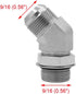 (2-PACK) 6802-06-06-NWO Hydraulic Hose Adapter Fitting 3/8"Male JIC 37°Flare(9/16-18 UNF) × 3/8"Male Adjustable Nut O-Ring Boss(9/16-18 UNF) 45° E...