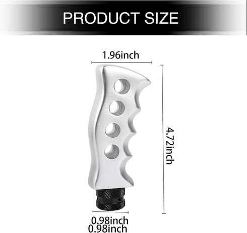 1 PC Car Shift Knob Protective Cover with Adapters, Anti-Slip Waterproof Metal Vehicle Gear Lever Decoration, Universal Manual Automotive Shift Kn...