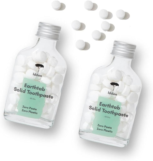Earthtab Solid Toothpaste Tablets - Eco and Travel-Friendly Zero Waste Packaging Chewable Mouthwash Whitening Toothpaste Tablets (Greentea Mint) 9...