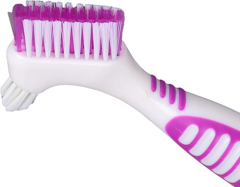 False Teeth Cleaning Brush, Double Sided Portable Denture Toothbrush for Brushes Multi Layered Set Hard Care Toothbrushes...
