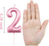 2nd Birthday Candle Two Years Pink Happy Birthday Number 2 Candles for Cake Topper Decoration for Party Kids Adults Numeral 20 23 12 26 29 21 27 6...