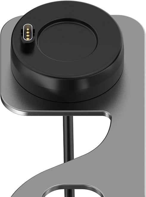 Metal Anti-Slipping Desktop Base Stand for Garmin Venu 3/Venu 3S/Vivoactiv 5 with Charging Dock Cable, Replacement Smart Watch Dock Stand Station(...
