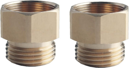 DEWHEL 2 Pack Brass Hose Bib Adapter Include Rubber Washer Compatible with Arrowhead 1-1/16" Fine Thread Female...