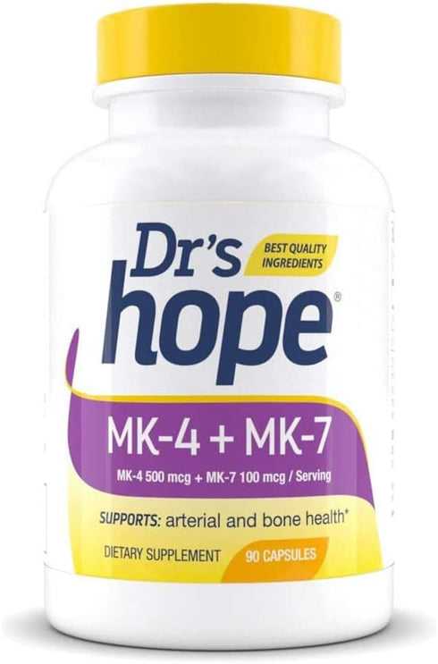 Vitamin K2-90 Capsules with 500 mcg MK4 + 100 mcg MK7 | Bone and General Health Support | High-Potency K-2 Vitamins Supplement - 1 Capsule Daily...