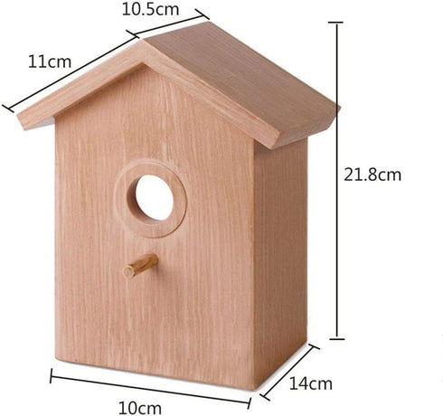 Outdoor Wooden DIY Bird Nest Cage Bird Feeder with Suction Cup Window Decorations...