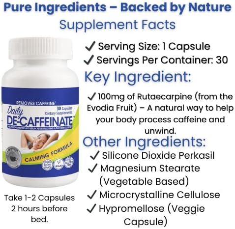 Daily De-Caffeinate: Probably The Most Potent Caffeine Eliminator on The Market! Natural Acting Non-Addictive Caffeine Reducer for Coffee and Caff...