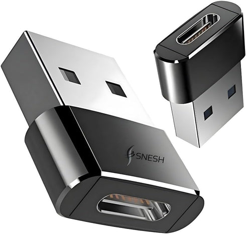 SNESH-2 Pack USB-C Female to USB Male Adapter, USB C to USB A Adapter Compatible with Mbook, Notebook, Tablet, Smartphone Such as Samsung Galaxy...
