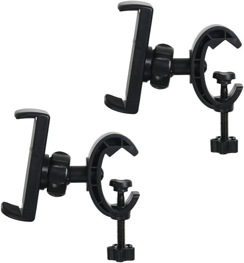 2 Pack Tripod Mount Phone Holder Clamp Microphone Stand Bracket Clip Support Adapter Rotating Ball Head Arm Attachment for Tripods MIC Pipe Pole S...