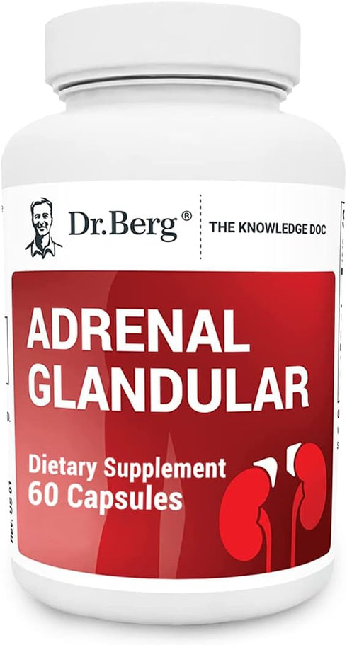 Dr. Berg Adrenal Glandular - Hormone Balance Formula That Supports Healthy Adrenal Function - Adrenal Fatigue Supplements - 60 Capsules...