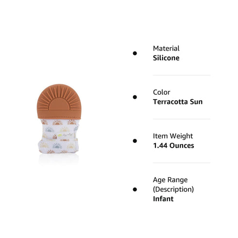Itzy Ritzy Silicone Teething Mitt – Soothing Infant Teething Mitten with Adjustable Strap, Crinkle Sound and Textured Silicone to Soothe Sore and ...