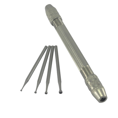 Luo ke 4 Pcs Round Cup Burr, 3/32'' Shank Wire Rounder Bits with Hand Drill Wire Twisting Tools(Burr Size: 1mm/1.4mm/1.8mm/2.3mm)...