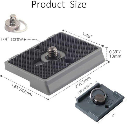 Quick Release Plate, Tripod Quick Release Plate Fit for Manfrotto 200pl-14 Rc2 Camera Tripod Head (Pack of 2) Black...