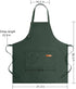 Apron for Men Women with Adjustable Straps and Large Pockets, Canvas Cotton Cooking Kitchen Chef Bib Aprons Waterproof Green...