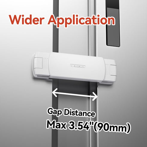 EUDEMON 1 Pack Latest French Fridge Lock French Door Refrigerator/Freezer Lock Apply to Max 3.54"(90mm) Two Door Gap Distance for Kids & Babies,Ea...
