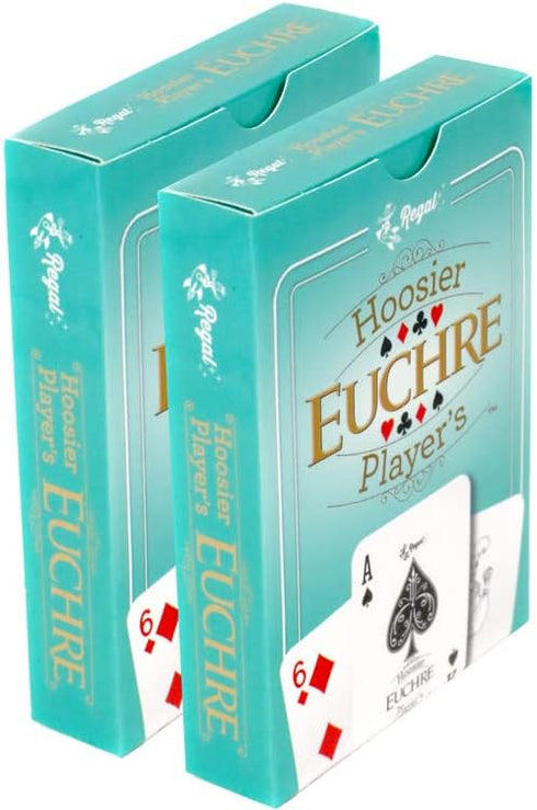 Regal Games Euchre Card Games 2 Pack - Adult Playing Card Game Set with Score Sheets - Family Fun Game Night - Ideal for 2-4 Player...