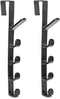 5 Layers Over The Door Hook Organizer Rack Hanger Backpack Handbag Door Hook, Pack of 2 (Black)...