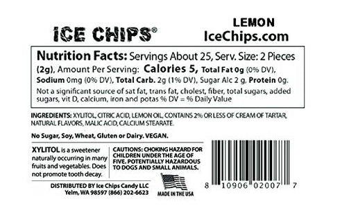 ICE CHIPS Xylitol Candy 3 Pack Assortment (Sour Apple, Sour Cherry, Lemon) 5.28 OZ...
