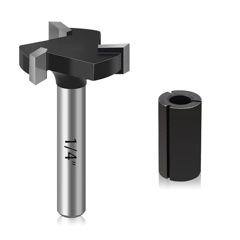 CNC Spoilboard Surfacing Router Bits, 1/4“ Shank 1” Cutting Diameter Dado and Planer Router Bits Spoilboard Cutter with Removable Inserts, Carbide...